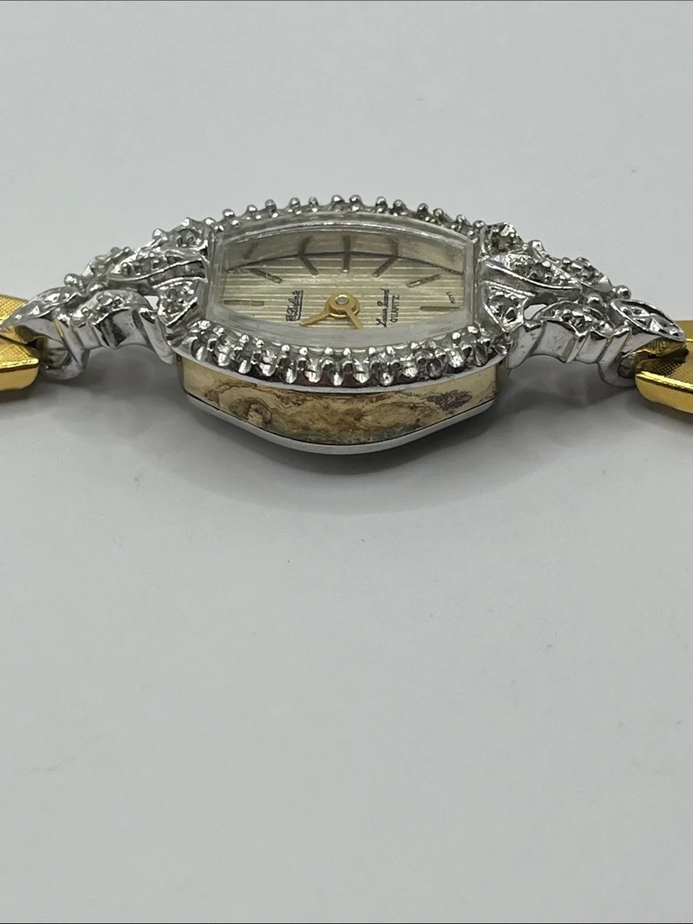 Dufonte Lucien PicLadies 17mm watch Gold Tone Diamond & Dark Blue Ruby Bezel - Picture 9 of 14